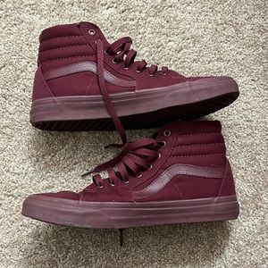 Burgundy / Maroon Vans high tops men 9.0 women 10.5